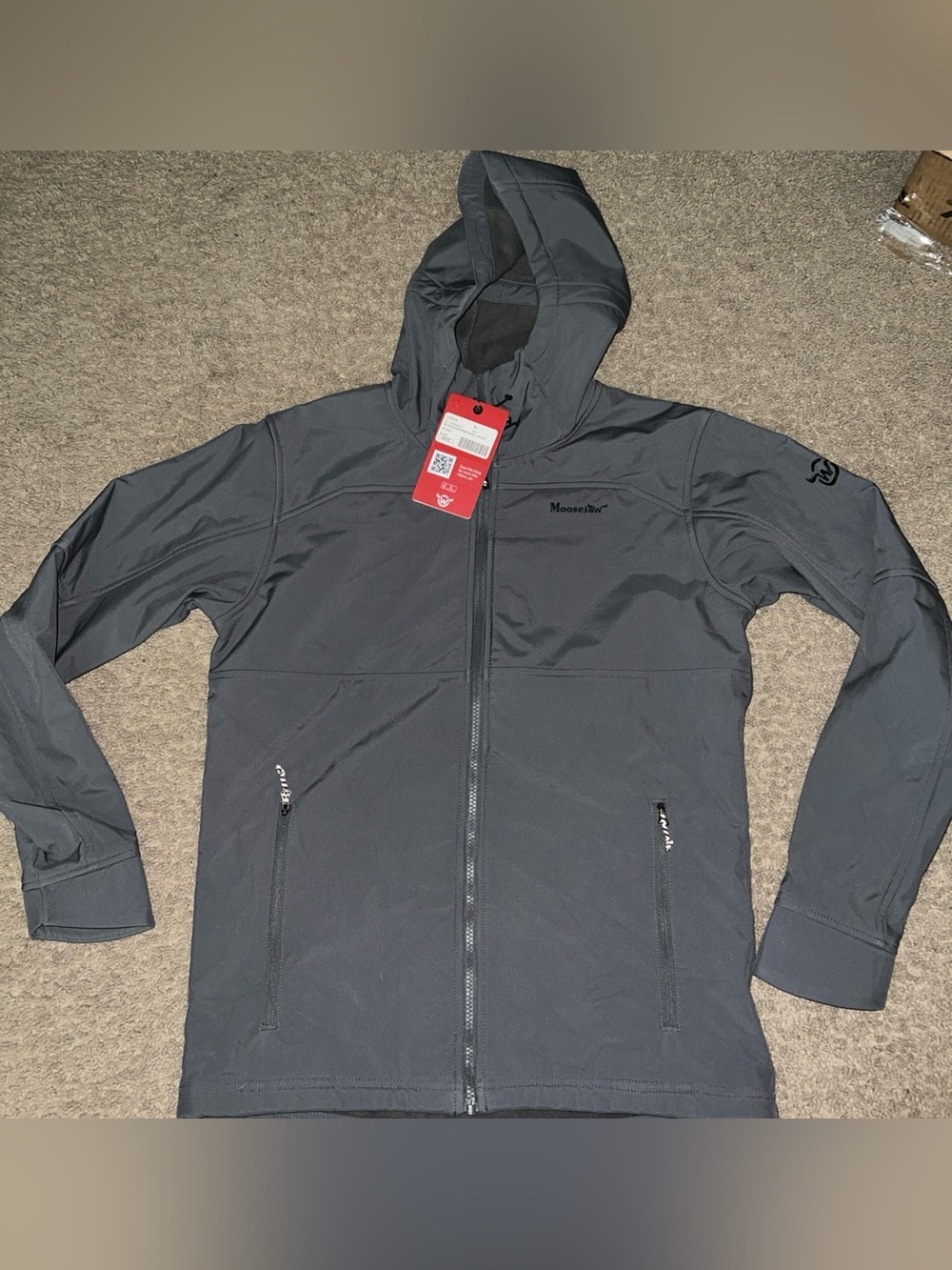 MOOSEJAW Men's mall anchor Gray Hooded Soft-Shell full zip Jacket